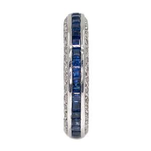 Sapphire and diamond sides full eternity ring