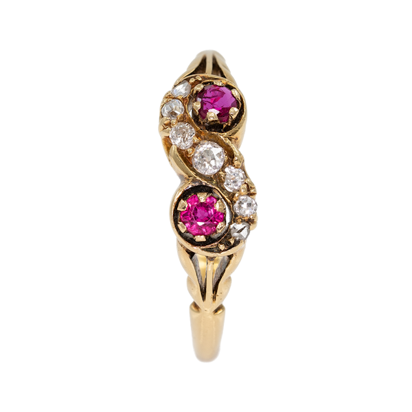 Victorian ruby and diamond “twist” ring - image 1