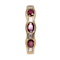 Ruby and diamond 7 stone half hoop gold ring - image 1