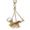 Baroque natural pearl and enamel model of a bird on a later gold chain - image 1