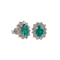 Emerald Diamond Cluster Earrings in 18ct White Gold date circa 1980, SHAPIRO & Co since1979 - image 1