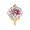 Pink  tourmaline and diamond cluster ring - image 1