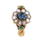 Georgian  2 colour cameo and pearl cluster ring - image 1