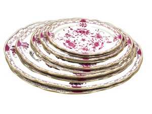 5 pairs of graduated 19th century Meissen oval platters