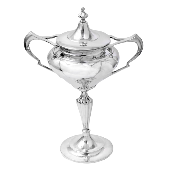 A stunning art nouveau large silver trophy cup - image 5