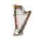 A Silver Agate Citrine Harp Brooch - image 1
