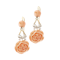 A pair of Coral Diamond Rose Earrings - image 1