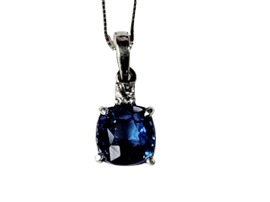 Sapphire and diamond pendant sku 5012 DBGEMS