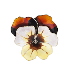 Enamel & Silver Gilt Pansy Brooch | David Anderson | Norwegian c.1950s