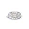French Art Deco Sapphire Diamond Ring - image 1