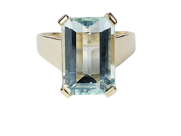 Vintage aquamarine single stone ring sku 5035  DBGEMS - image 1