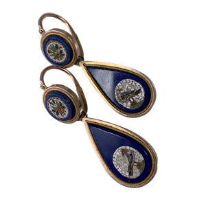 Pair of micro mosaic earrings
