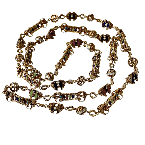 Enamelled gold chain - image 1