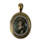 Antique gold locket with enamel plaque - image 1