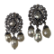 Pair of 1760 silver earrings with diamonds and pearls - image 1