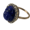 Lapis scarab ring with diamonds - image 1