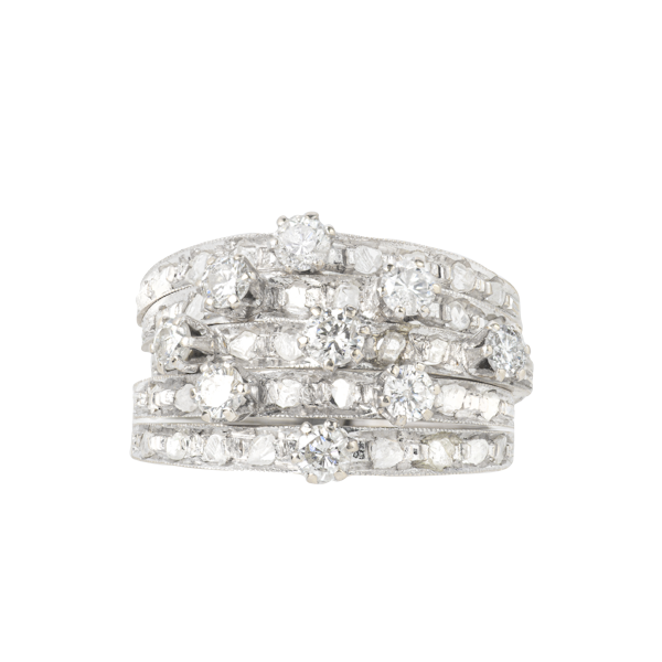 A 1920s Diamond and Platinum Harem Ring - image 1