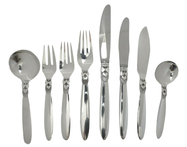 Georg JENSEN Cutlery - CACTUS Pattern - 48 Piece set for 6 Persons - image 1