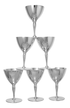 ANTIQUE Sterling SILVER - Tiffany & Co - Set of 6 Martini Goblets - 1922