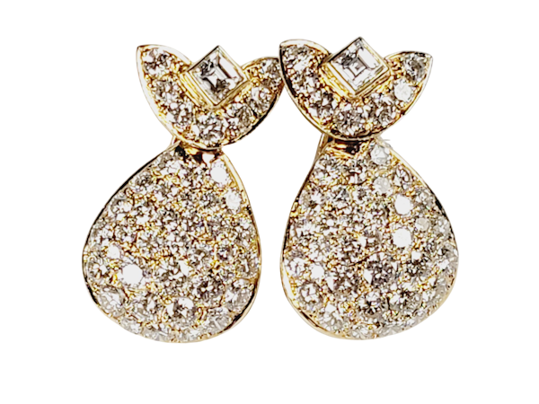 Super French diamond drop earrings sku 5089 DBGEMS - image 1