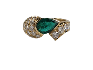 Emerald and diamond dress ring sku 5065 DBGEMS