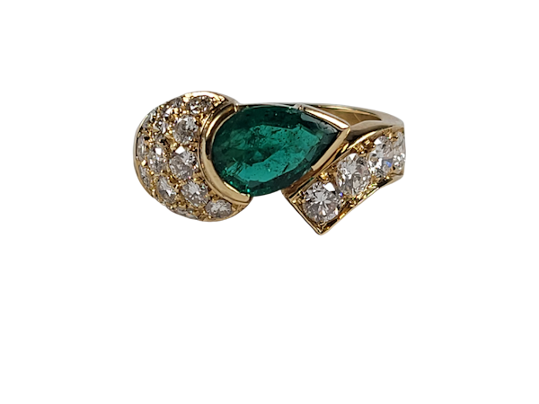 Emerald and diamond dress ring sku 5065 DBGEMS - image 1