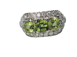 Peridot and diamond dress ring sku 5047 DBGEMS