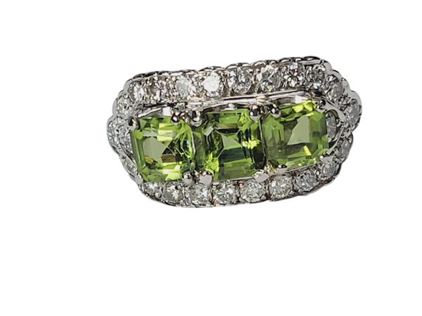 Peridot and diamond dress ring sku 5047 DBGEMS - image 1