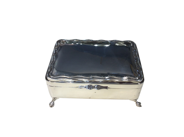 A silver antique jewellery & ring box - image 1