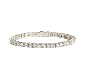 Modern Diamond And Platinum Line Bracelet, 9.90ct