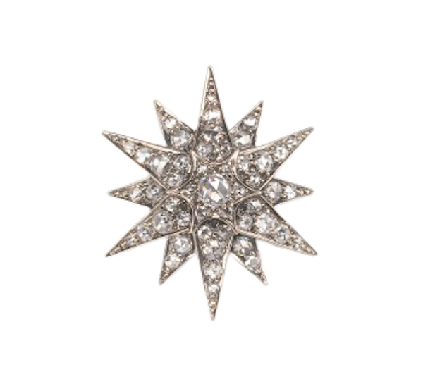 Rose Cut Diamond And Gold Star Pendant 1.00ct - image 1