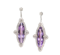Amethyst Diamond And Silver Drop Earrings, 40.00ct - image 1