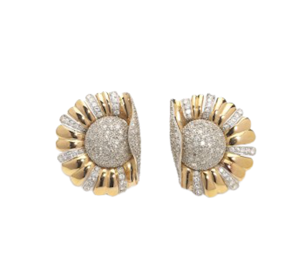 Vintage Diamond Flowerburst Earrings, 3.00ct, Circa 1950 - image 1