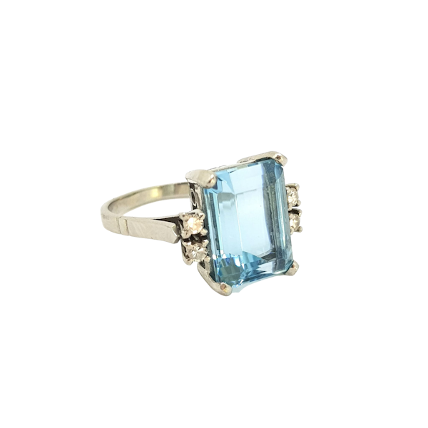 Aquamarine and Diamond ring, c1930 @Finishing Touch - image 1