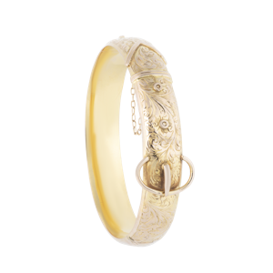 9ct Gold Buckle Bangle | English Edwardian c.1912