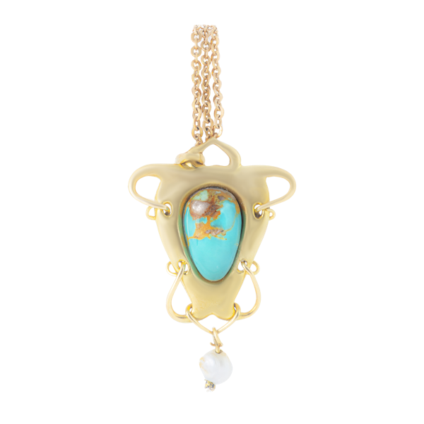 A Turquoise Gold Pendant by Archibald Knox - image 1