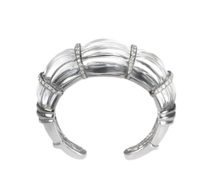 Rock Crystal And Diamond Cuff Bangle, 2.50ct