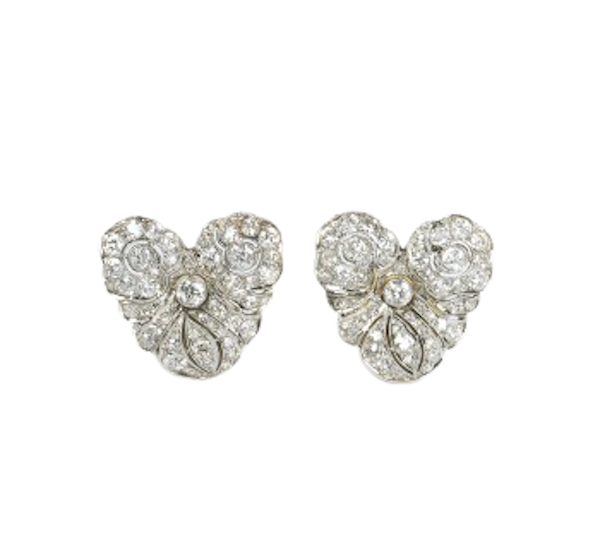 Vintage Belle Époque Style Diamond Earrings, 4.00ct, Circa 1940 - image 1
