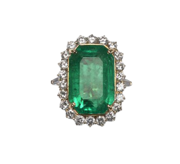 Colombian Emerald And Diamond Cluster Ring - image 1