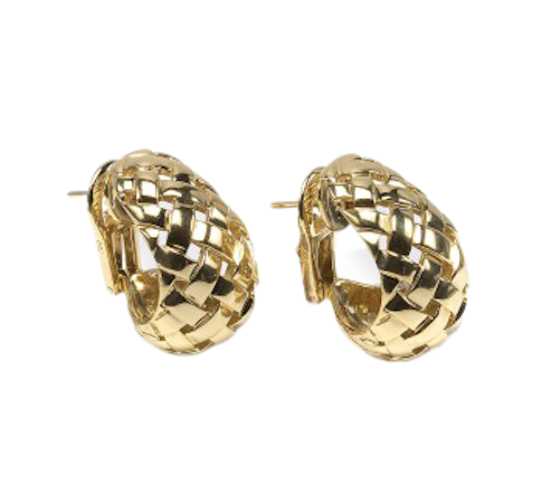 Tiffany & Co. Gold "Vannerie" Earrings - image 1