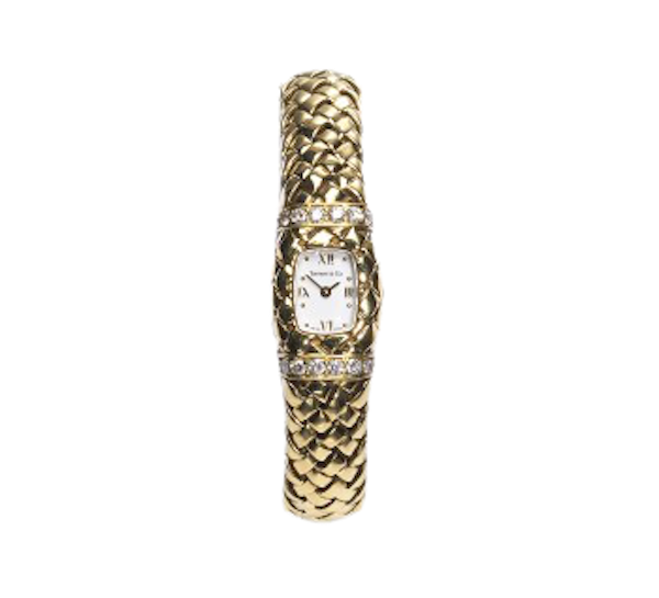Tiffany & Co. Diamond And Gold "Vannerie" Wristwatch - image 1