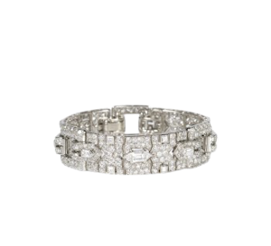 Cartier French Art Deco Diamond and Platinum Bracelet, 18.70 Carats, Circa 1929
