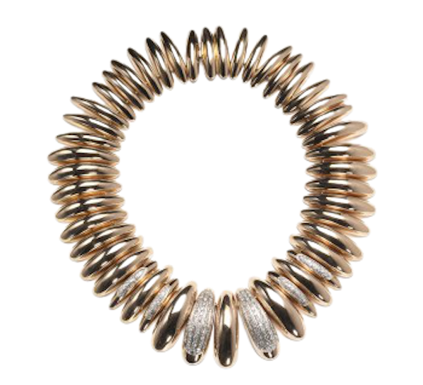 Vintage Gold Diamond Collar Necklace - image 1