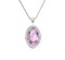 Pink Topaz Diamond And Platinum Pendant, 2.23ct - image 1