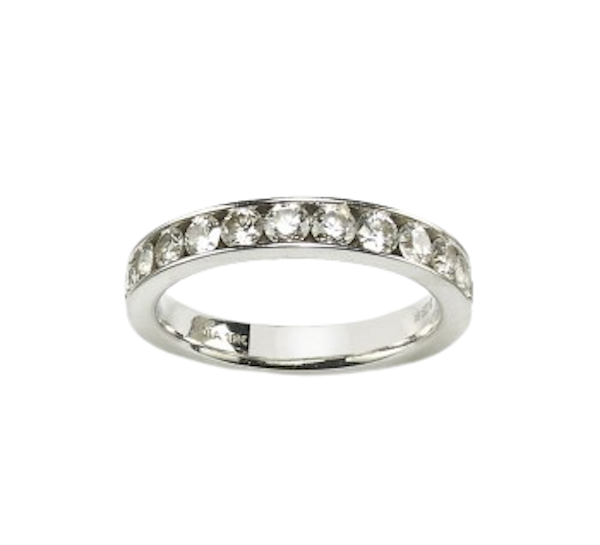 1.04ct Diamond And White Gold Half Eternity Ring - image 1