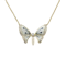 Plique À Jour Enamel Diamond And Gold Butterfly Pendant Necklace - image 1