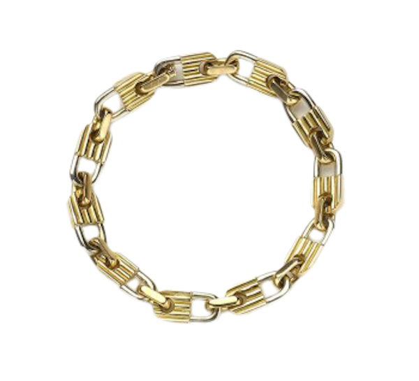 Mauboussin Bi-Colour Gold Padlock Bracelet Circa 1980 - image 1