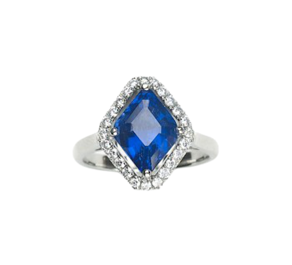 Sapphire, Diamond And Platinum Ring - image 1