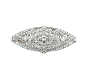 Art Deco Diamond And Platinum Brooch, Circa 1925