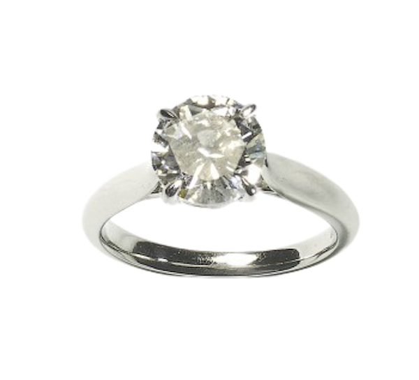 Brilliant Cut Solitaire Diamond And Platinum Ring 2.00ct - image 1